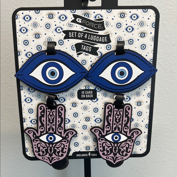 G Force | Hamsa 🪬 Luggage Tags ~ Set of 4 - Picture 1 of 7